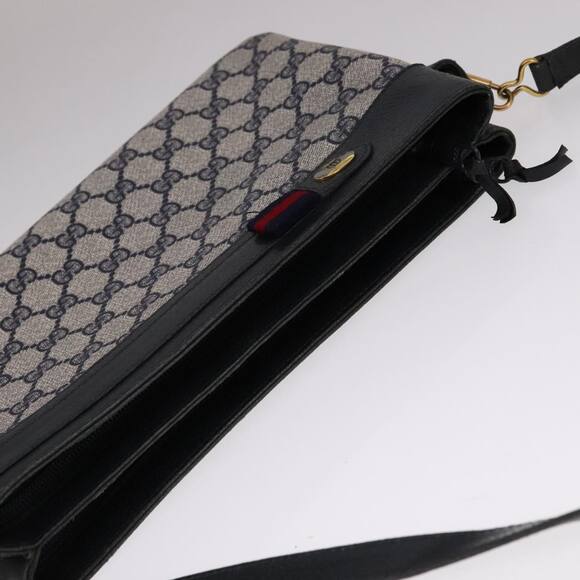 GUCCI GG Supreme Sherry Line Shoulder Bag Pvc Red Navy - Picture 6 of 16